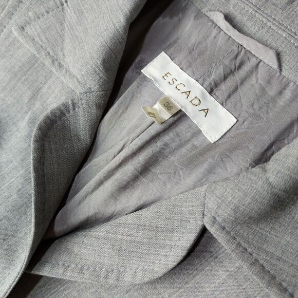 Escada Grey Fitted Blazer Size 36 Small - Picture 3 of 12